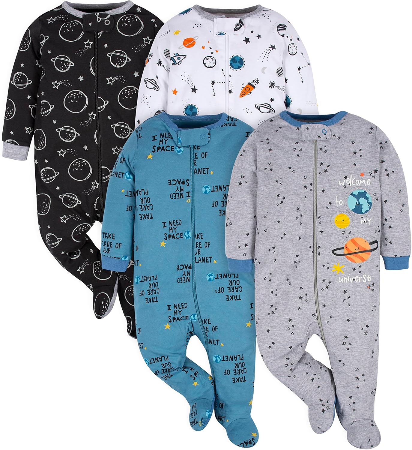 Detalle de Gerber Sleep 'N Play – Lot de 4 grenouillères pour garçons
