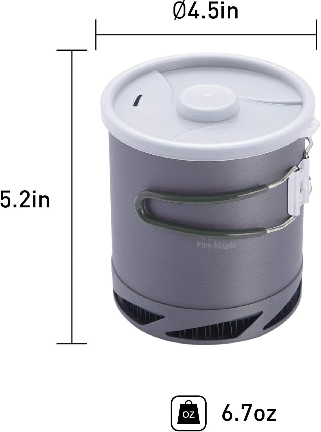 Detalle de Fire-Maple FMC-XK6 campingpan van 1 liter met warmtewisselaar en inklapbare handgreep
