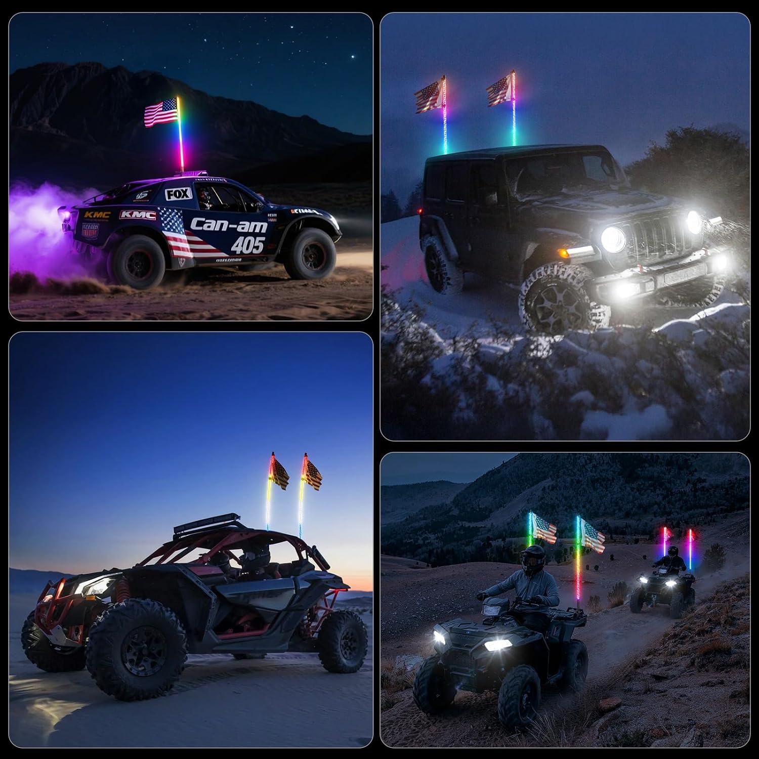 Thumbnail 6 de Ehaho B-WPL-3FT2 3-Foot RGB LED Whip Lights, 2-Pack with App and Remote
