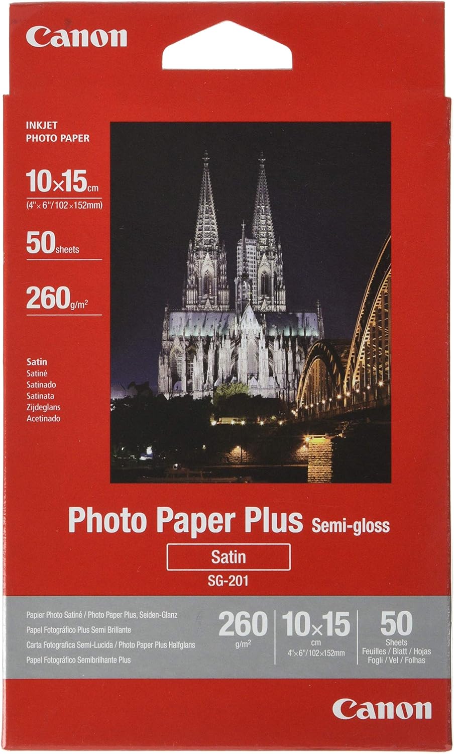 Detalle de Canon SG-201 Papier Photo Satiné 20x25 cm – 20 feuilles