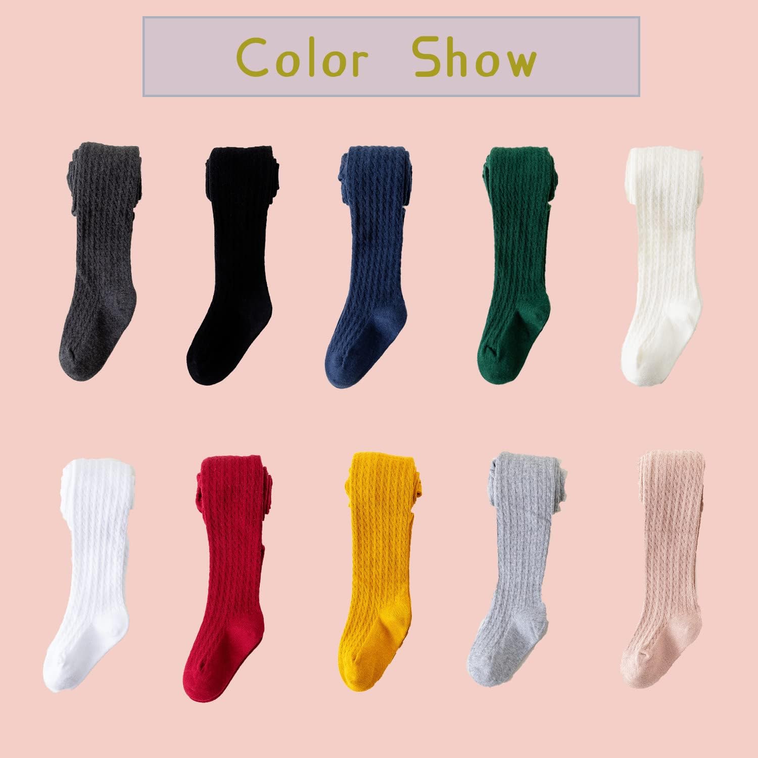 Detalle de Marchare Baby Girls Tights Cable Knit – 2/3 Pack (2–10 Years)