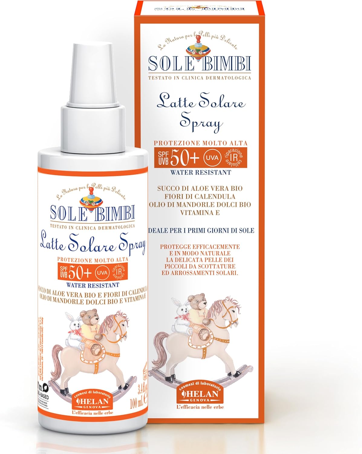 Detalle de Helan Sole Bimbi SPF50+ Fluide Spray Enfants et Bébés – Hydratant et Protecteur, 100 ml