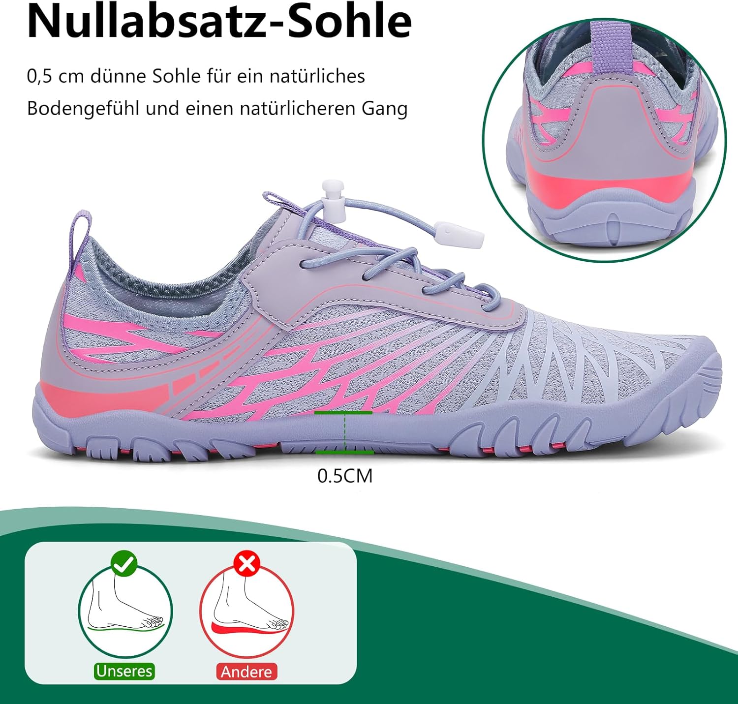 Thumbnail 3 de SAGUARO Damen Barfußschuhe Leicht & Atmungsaktiv mit Breiter Zehenbox, Gr. 35–43