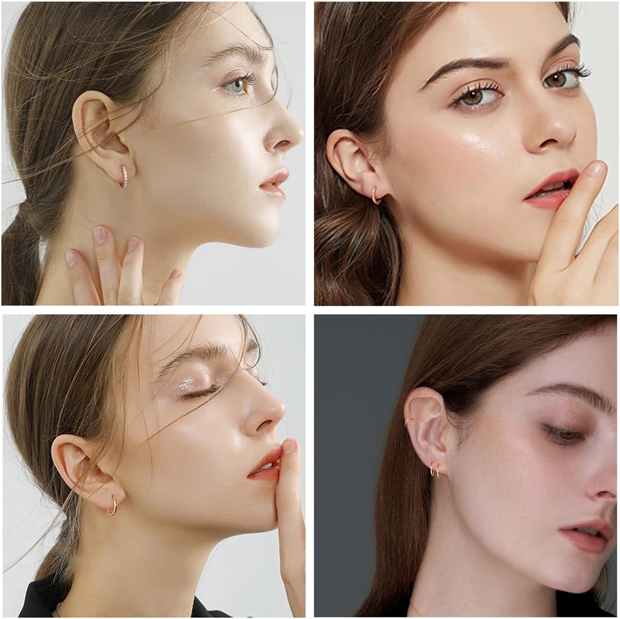 Thumbnail 3 de Deyanse Creolen aus Silber 925 – 2 Paar Set mit Zirkonia (12 mm), Unisex