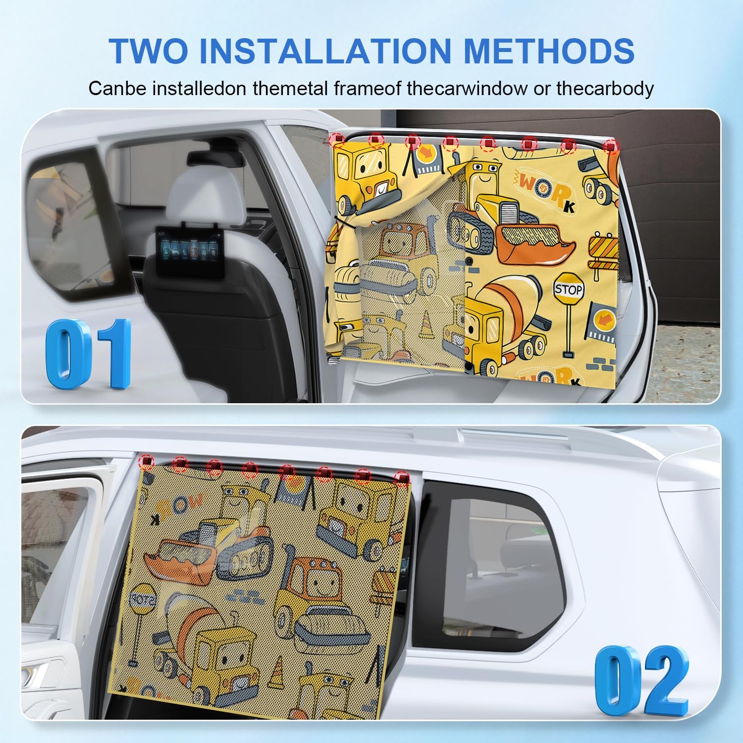 Detalle 2 de PEMOTech Sonnenschutz Auto Baby – 2 Stück magnetisch, UV-Schutz 99%