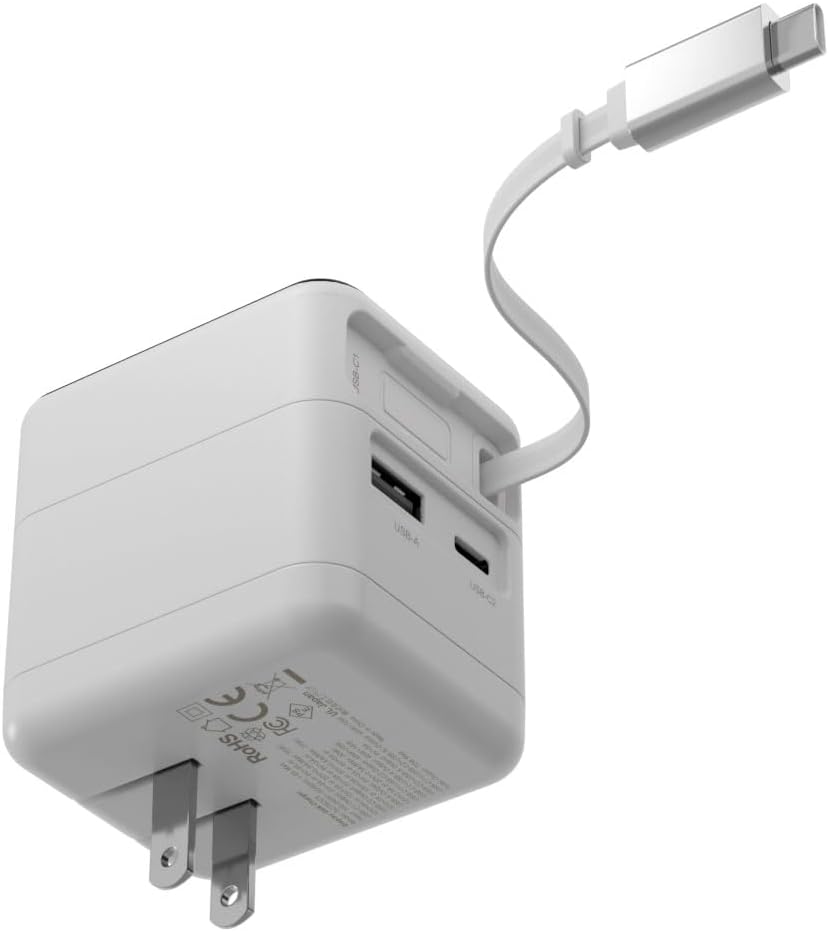 Thumbnail 6 de エアリア SD-AC70CCA-WH 巻取式Type-C充電器 70W・表示画面付き