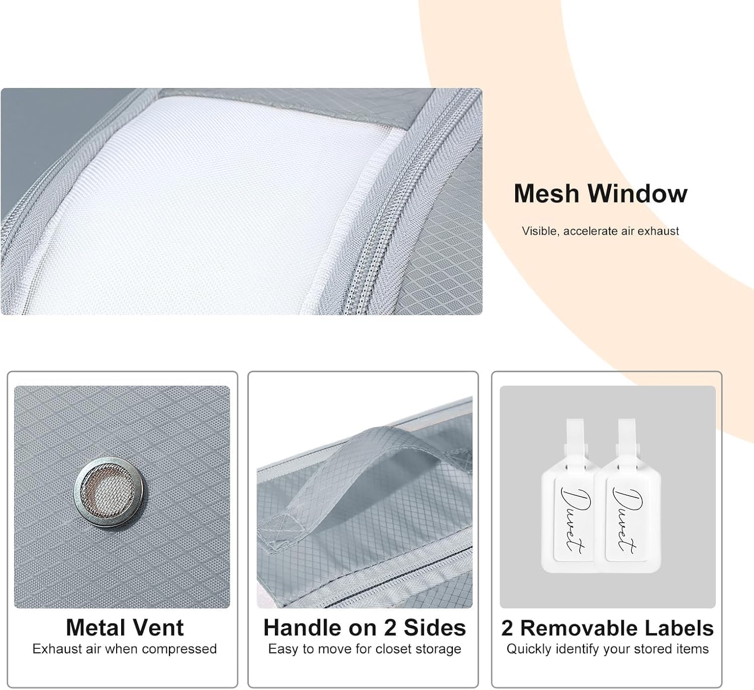 Detalle 1 de DIMJ SN302-LX2L Comforter Compression Storage Bags, Washable Nylon, 2-Pack