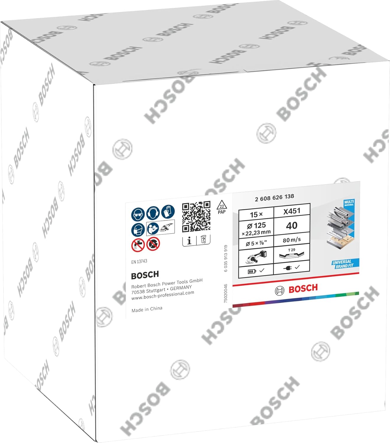 Thumbnail 3 de Bosch 15x Disco lamellare X451 G40/G60, Ø125 mm – per acciaio e alluminio