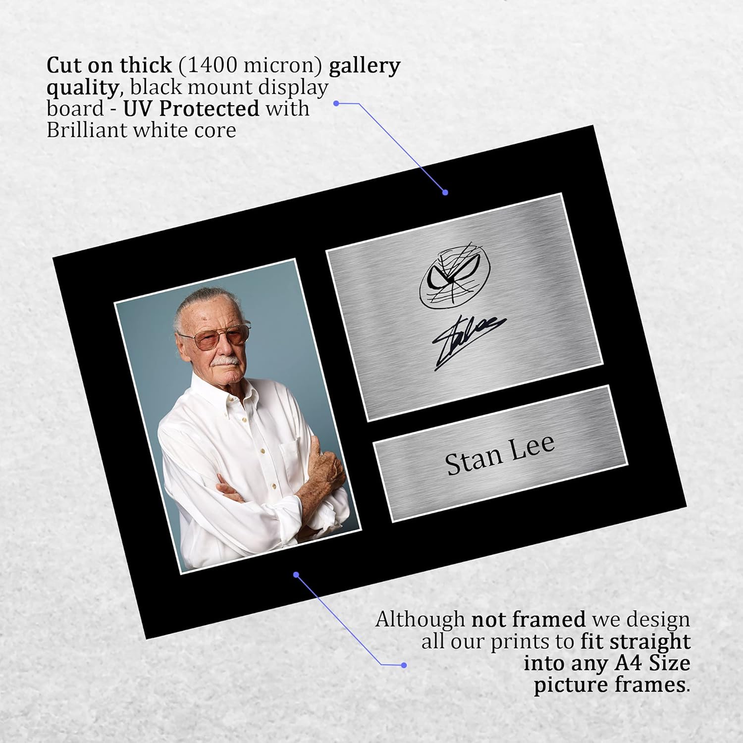 Thumbnail 2 de HWC Trading A4 Stan Lee Marvel Gifts Printed Signed Autograph Picture (A4)