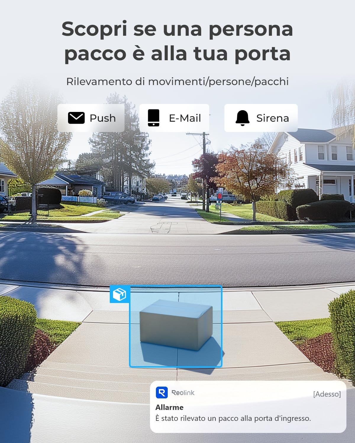 Detalle de Reolink 2K cablato videocitofono Wi‑Fi con Chime e visuale 180° (bianco) – rilevamento uomo/pacco, audio bidirezionale