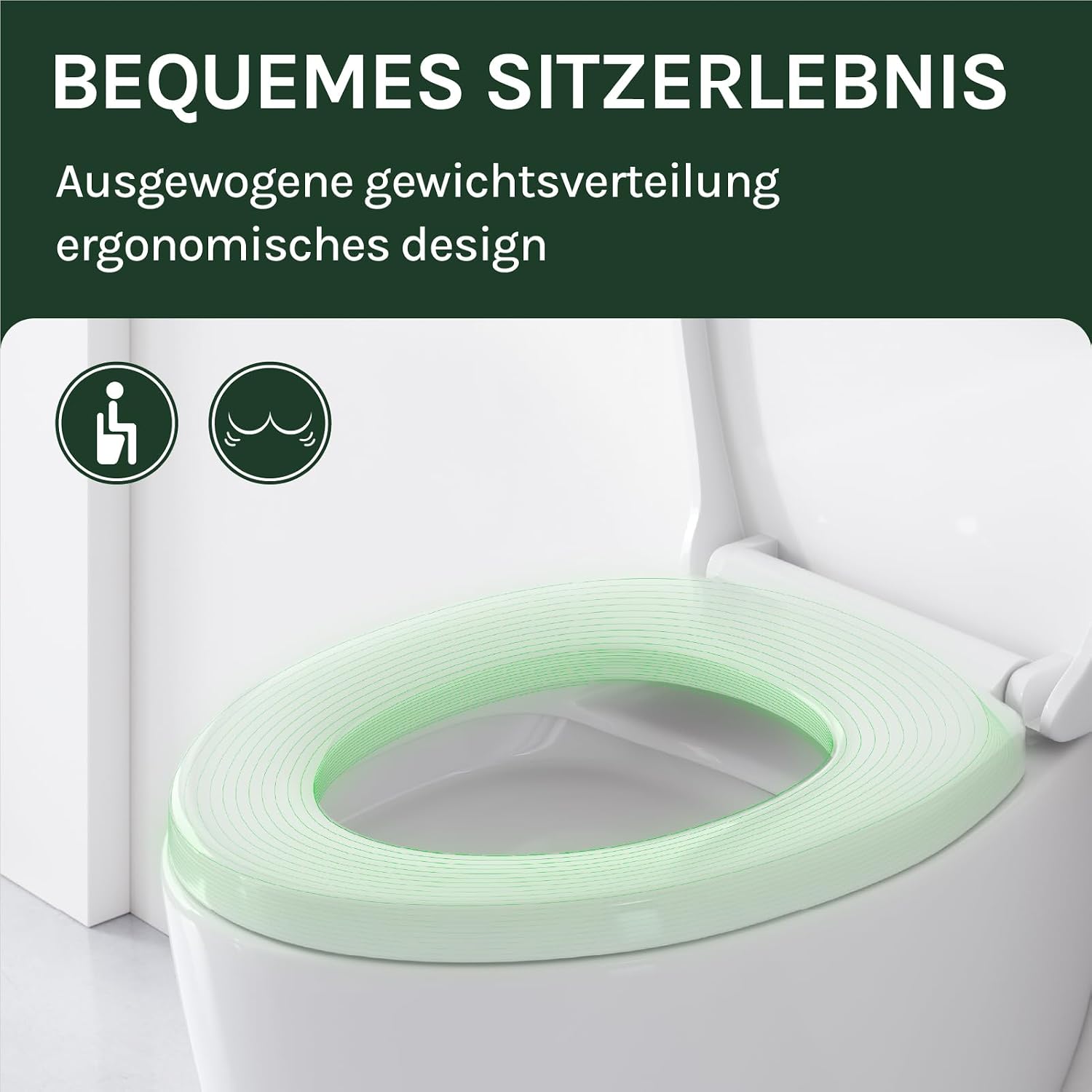 Detalle 2 de WOLTU WC-Sitz mit Absenkautomatik – Softclose, Schnellbefestigung und Universal-O-Form