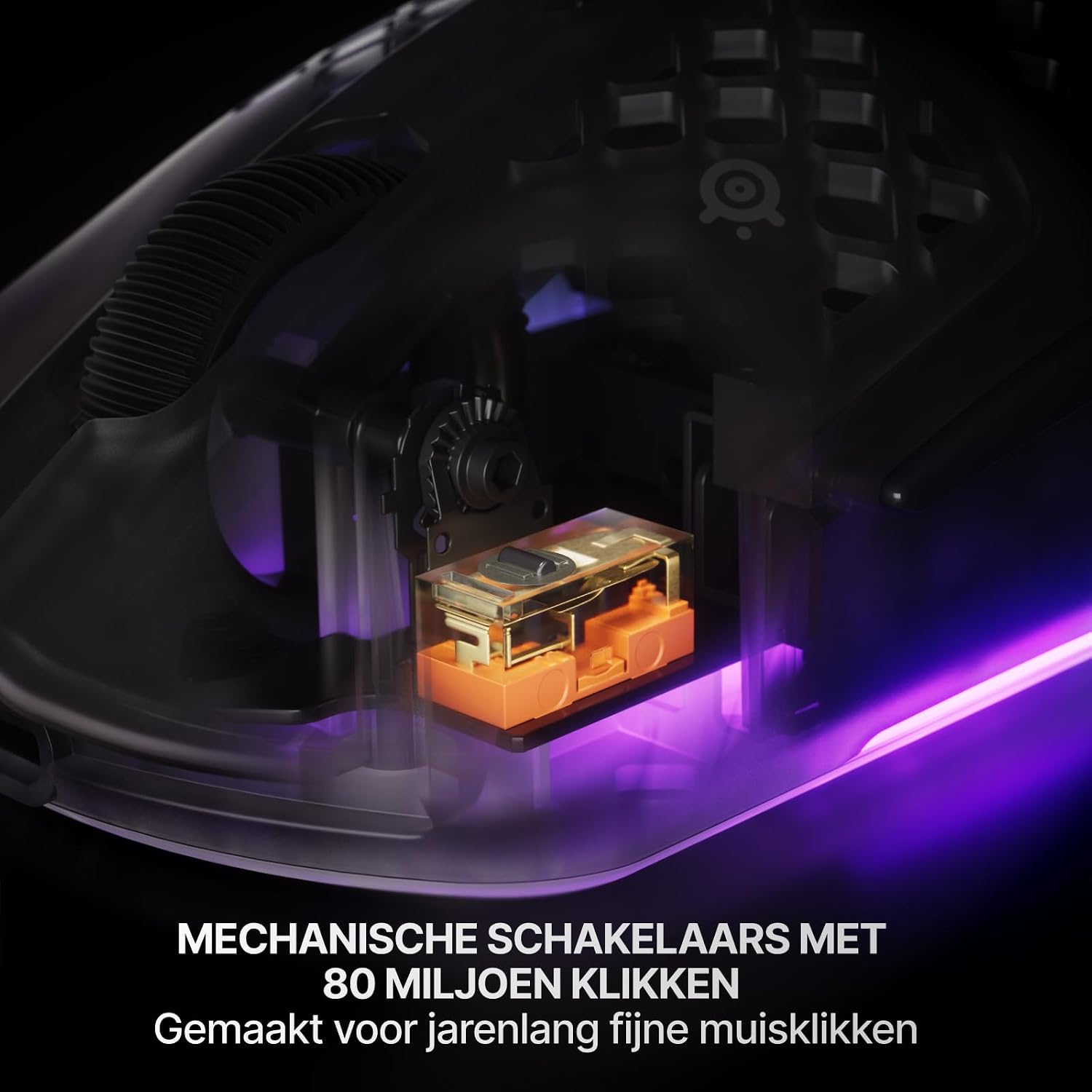 Detalle de SteelSeries Aerox 3 Gen 2 Wireless gamingmuis, 68 g, 4K-polling, 26.000 DPI, Magenta Haze