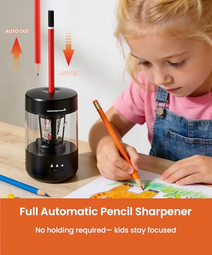 Detalle de Prolixity Electric Pencil Sharpener for Classroom, Fully Automatic (Black)