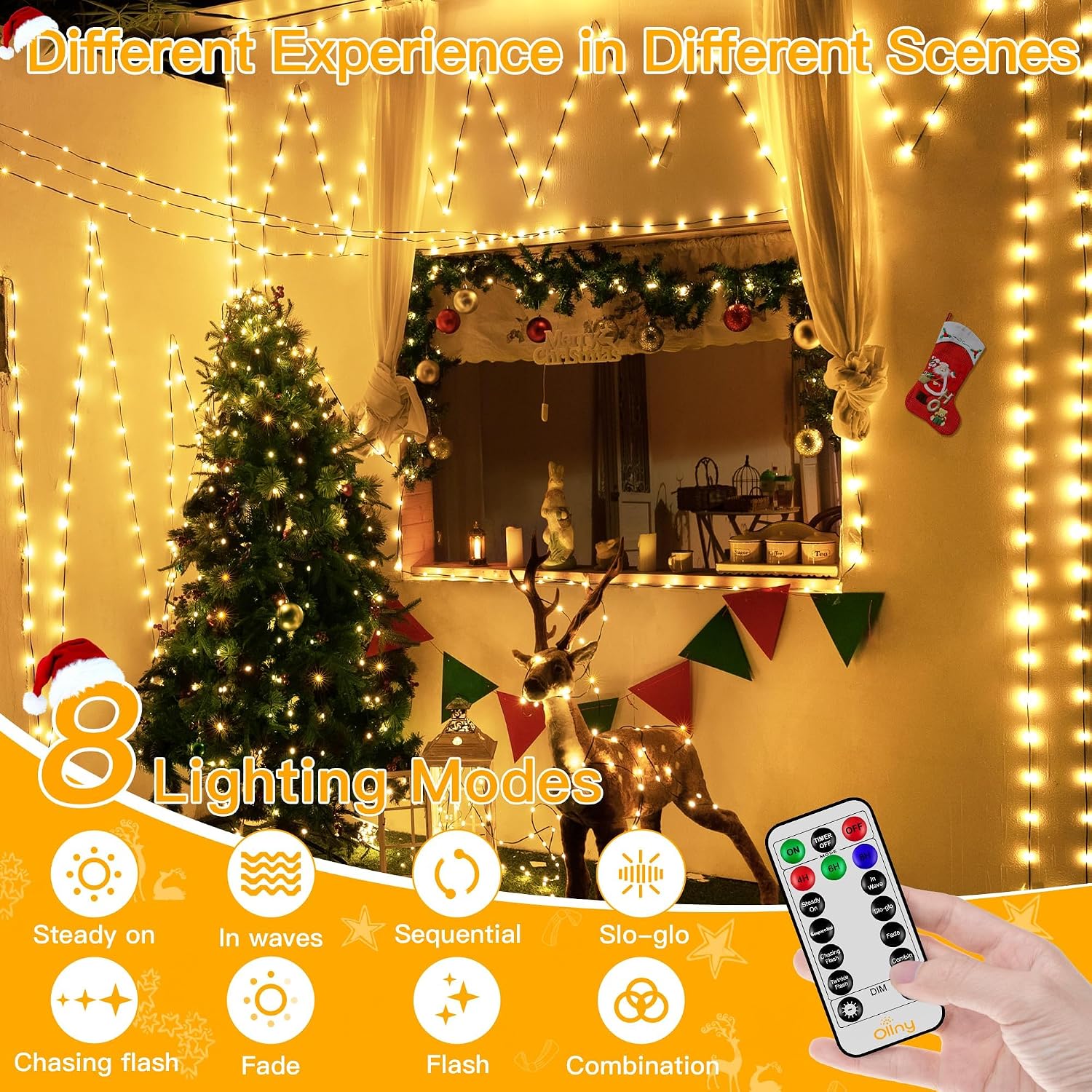 Thumbnail 5 de Ollny HG-29V1016C Christmas Lights, 1,000 Warm White LEDs, 328 ft, IP67