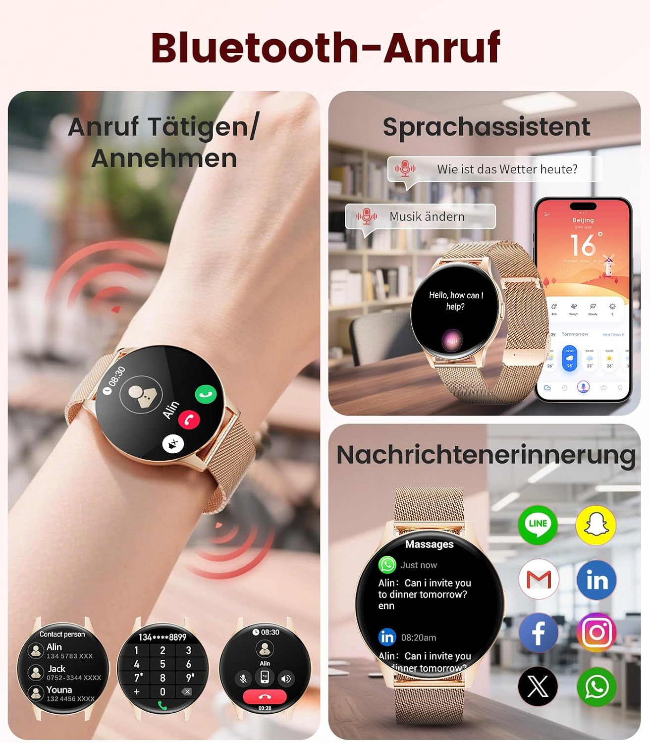 Detalle de Smartwatch Damen 1,43 Zoll
