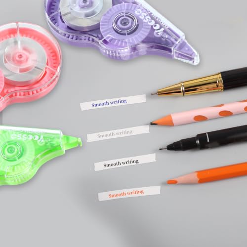 Detalle de Yoosso Juego de 12 cintas correctoras de 12 m x 5 mm con rodillo y tapa protectora