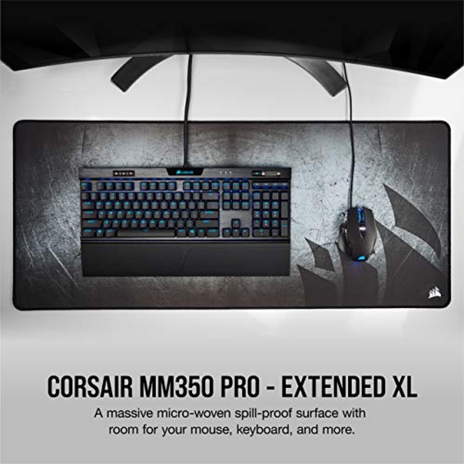 Detalle de CORSAIR MM350 PRO CH-9413771-WW Extended XL 防滴・防汚ゲーミングマウスパッド 930×400mm・4mm厚