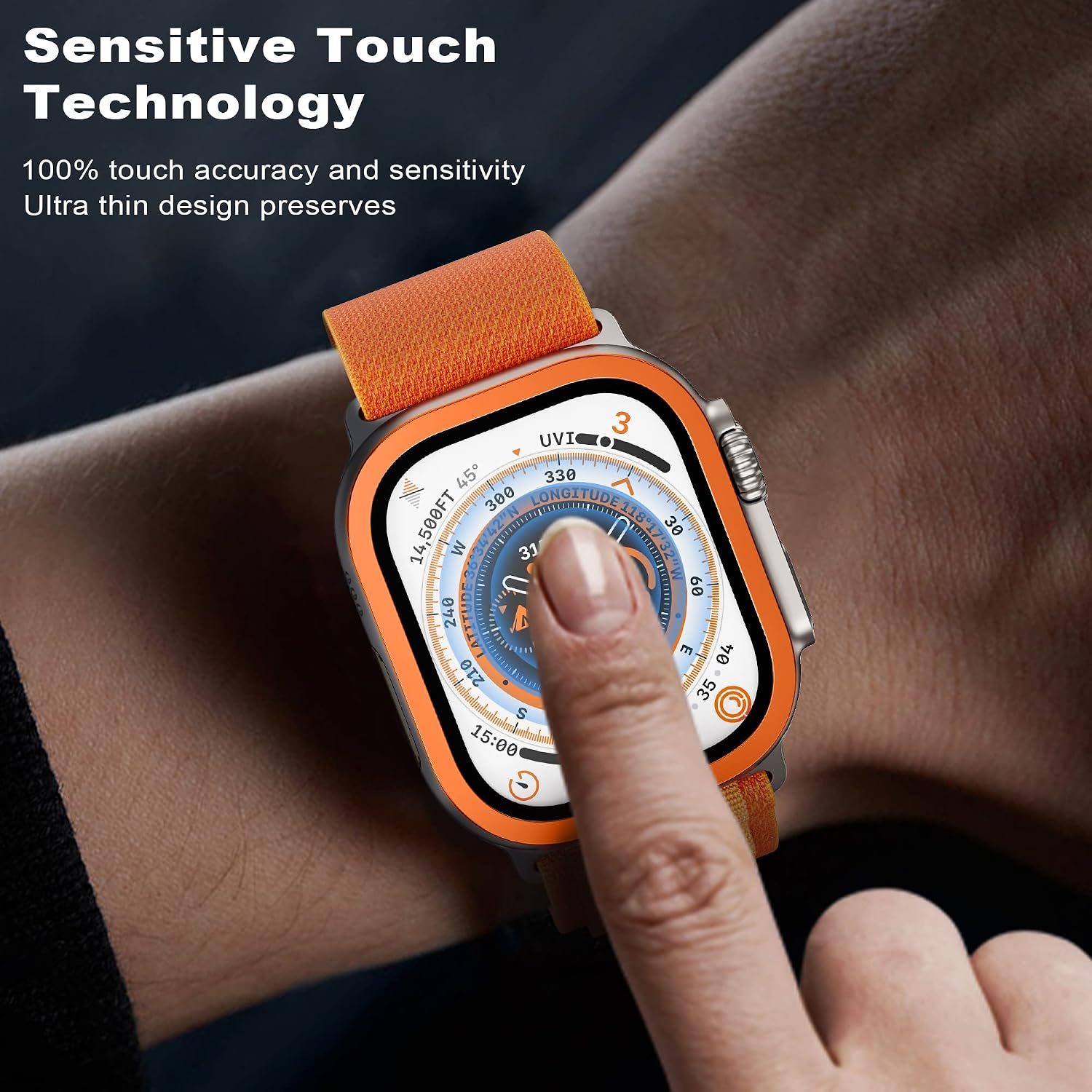 Thumbnail 2 de WSKEN Screen Protector for Apple Watch Ultra 3/2: 49mm 9H Tempered Glass with Titanium Alloy Frame