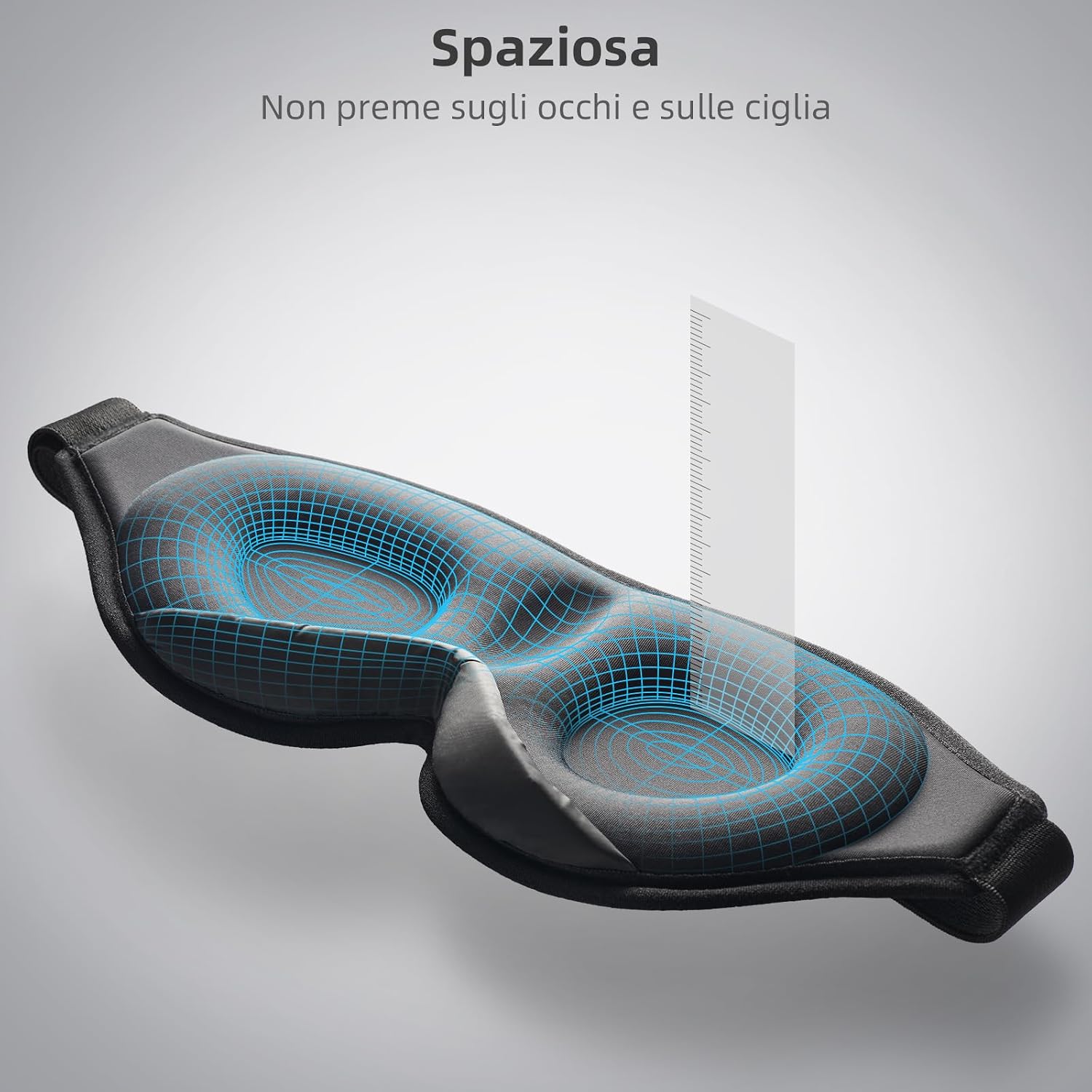 Detalle de 2026 Mascherina per Dormire Innovativa – Mascherina per gli Occhi in Ice Silk, blocca luce 99.99% (Nero)