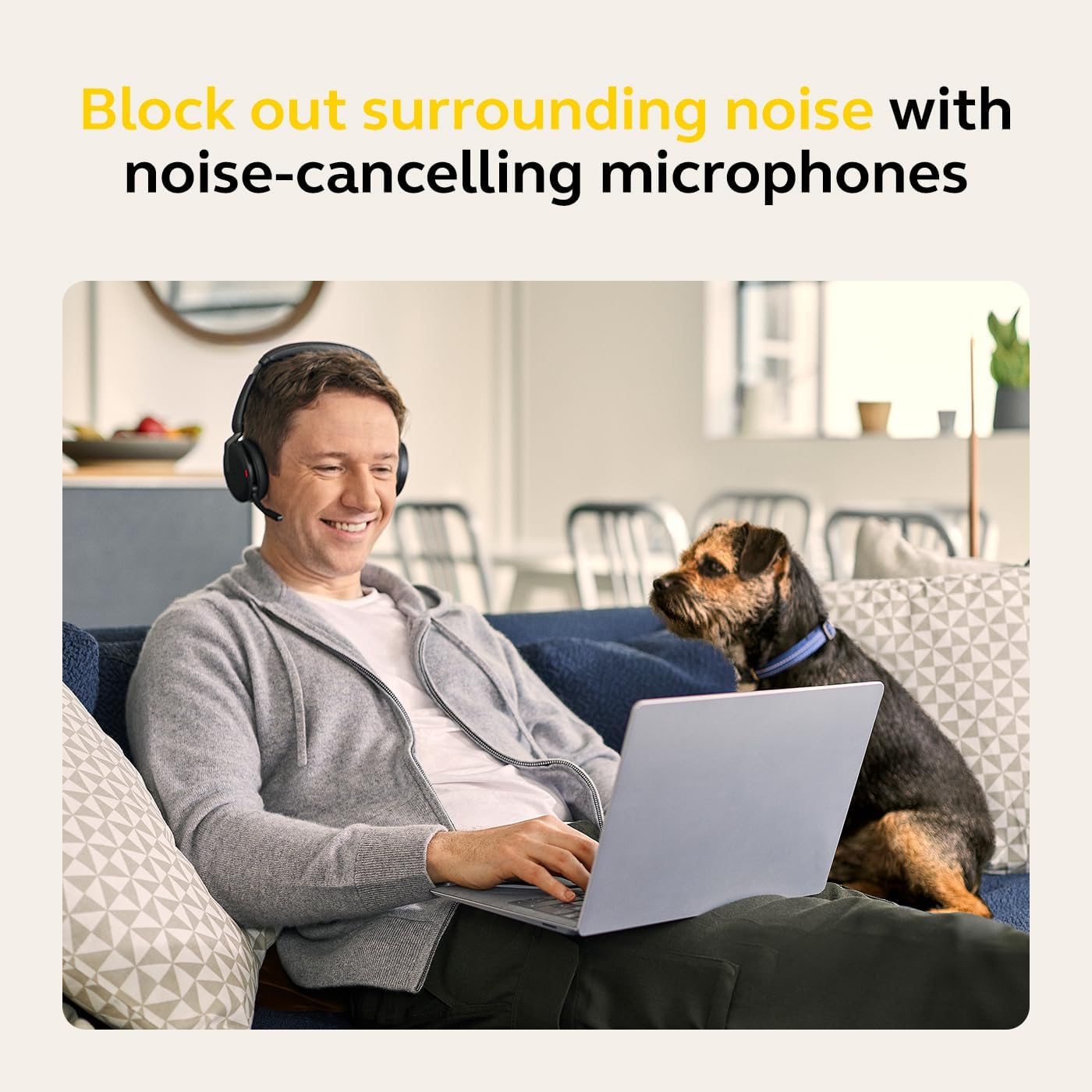 Detalle de Jabra Evolve2 65 Flex Wireless Stereo Headset with Bluetooth (Black) + Link 380 USB-C adapter