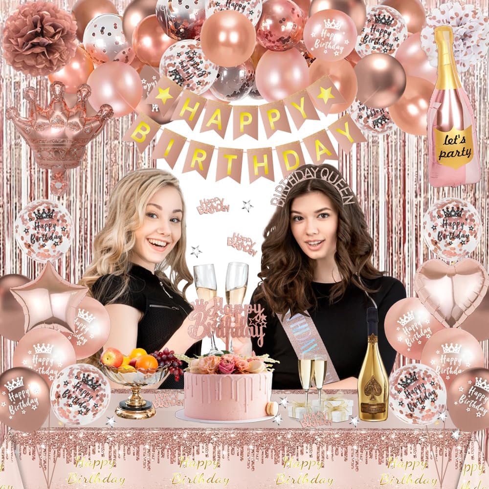 Thumbnail 6 de Rose Gold Birthday Decorations party set 🎉