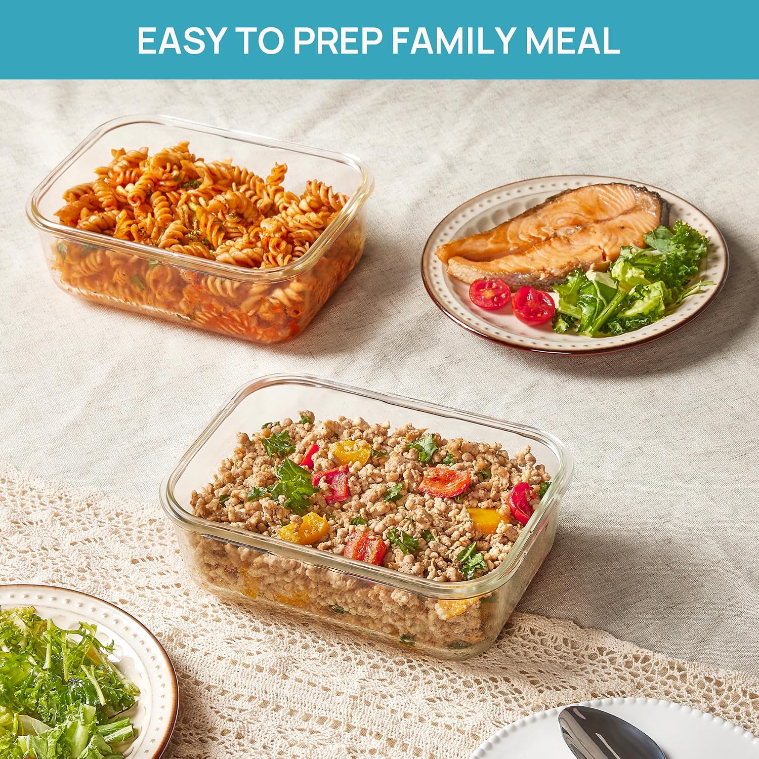 Detalle 2 de Vtopmart Glass Food Storage Containers, 63 oz