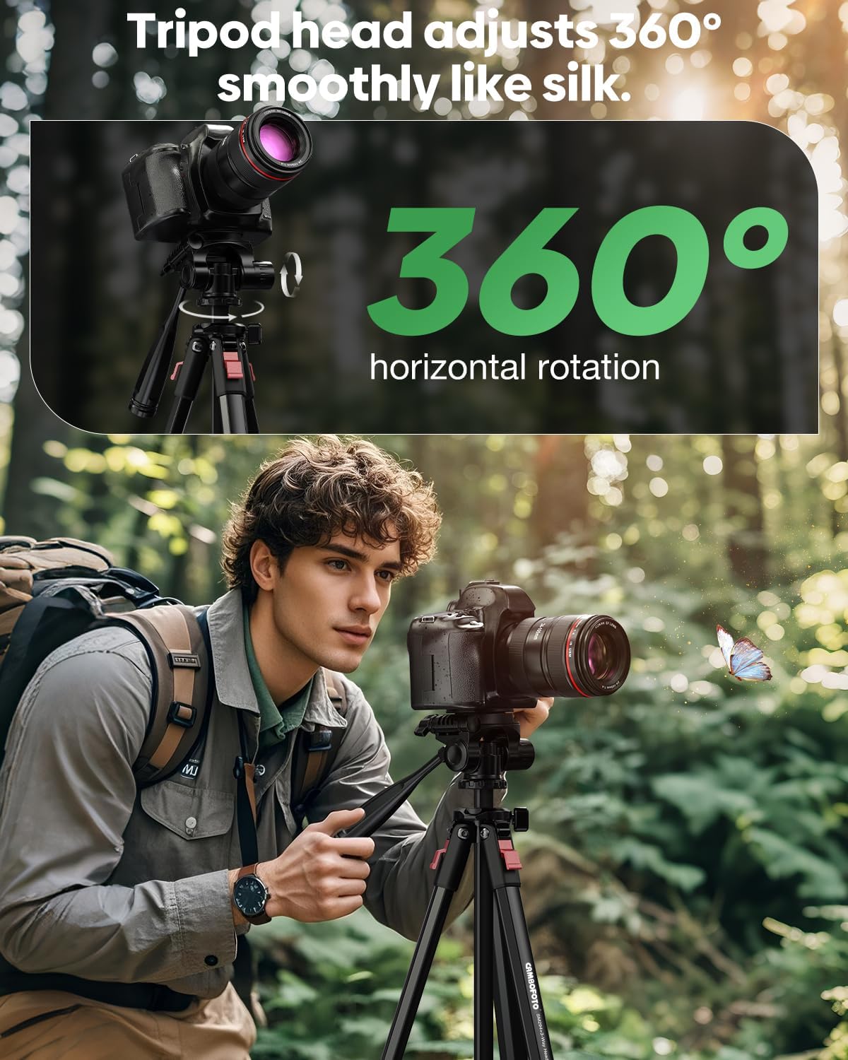 Thumbnail 2 de 173 cm Leichtes Kamerastativ für DSLR