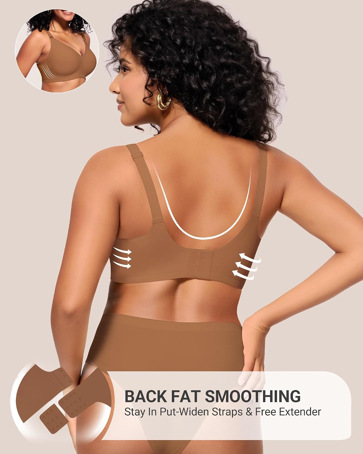 Thumbnail 3 de HORISUN Comfortable Seamless Full Coverage Bra 4XL