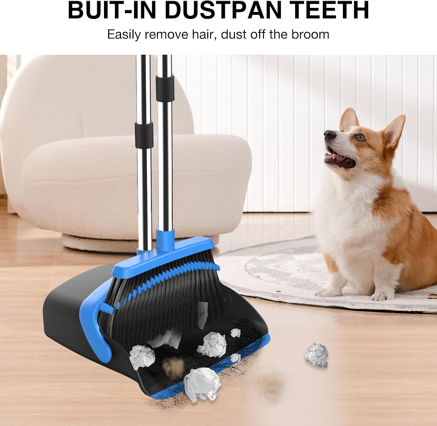 Detalle 2 de NACENA Broom and Dustpan Set 52-In Handle