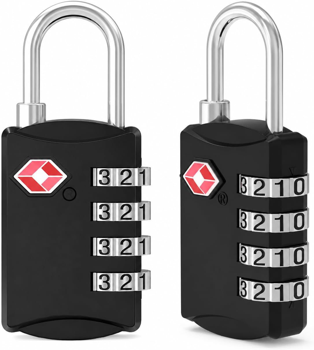 Detalle de Diyife TSA Luggage Locks (2 Pack) 4-Digit Combination Padlocks – Black