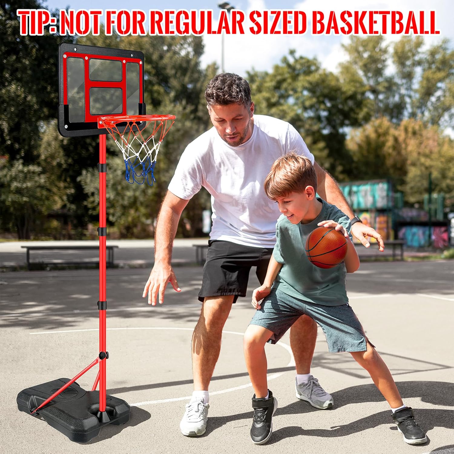 Detalle de Kids Basketball Hoop with Stand (Adjustable Height) — Indoor/Outdoor Mini Basketball Set for Ages 3–8