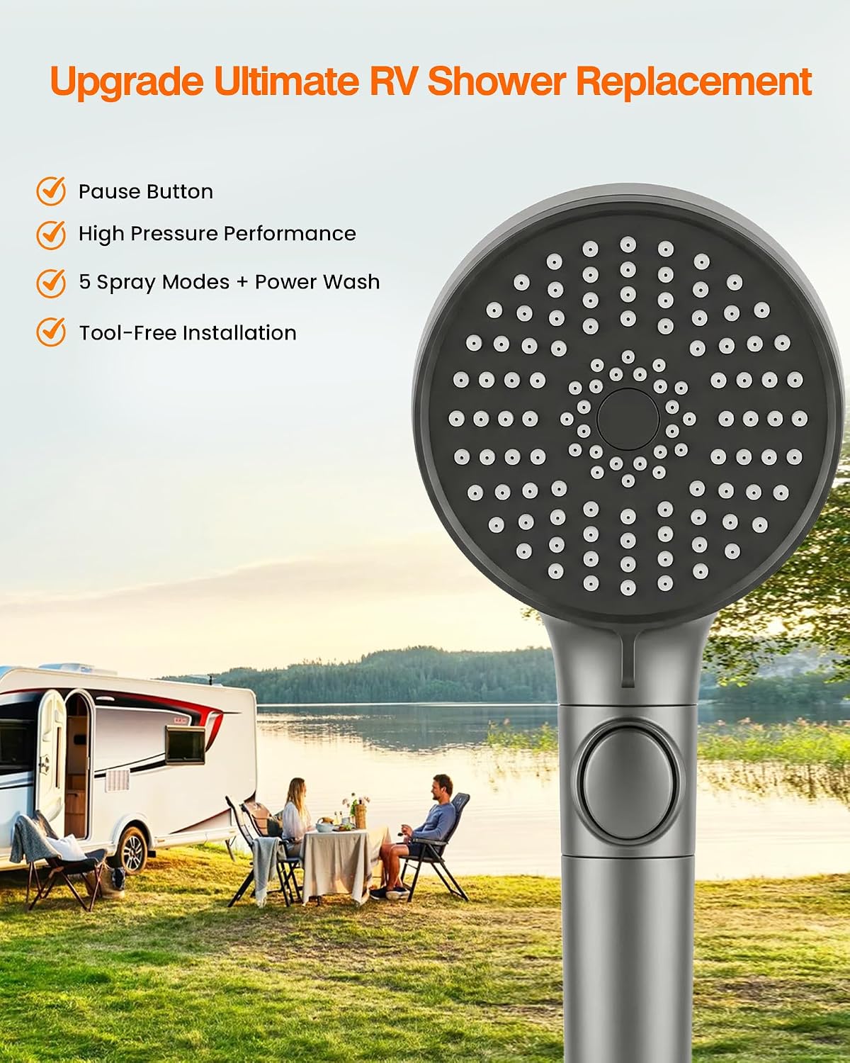 Thumbnail 3 de ECOHARV RV Shower Head with Hose: 5-Mode High Pressure Handheld Upgrade