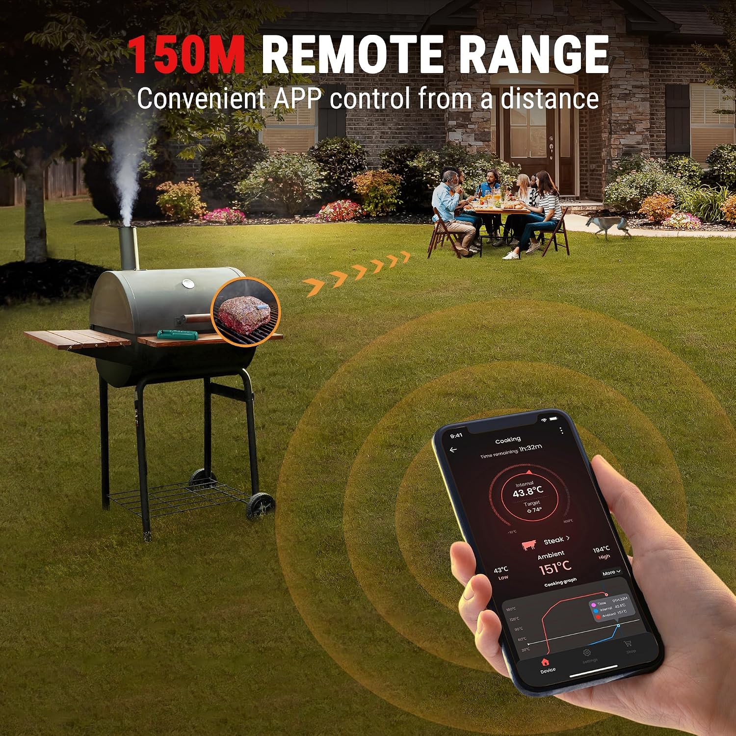 Thumbnail 4 de ThermoPro TempPro 150M Wireless Meat Thermometer: UK Edition