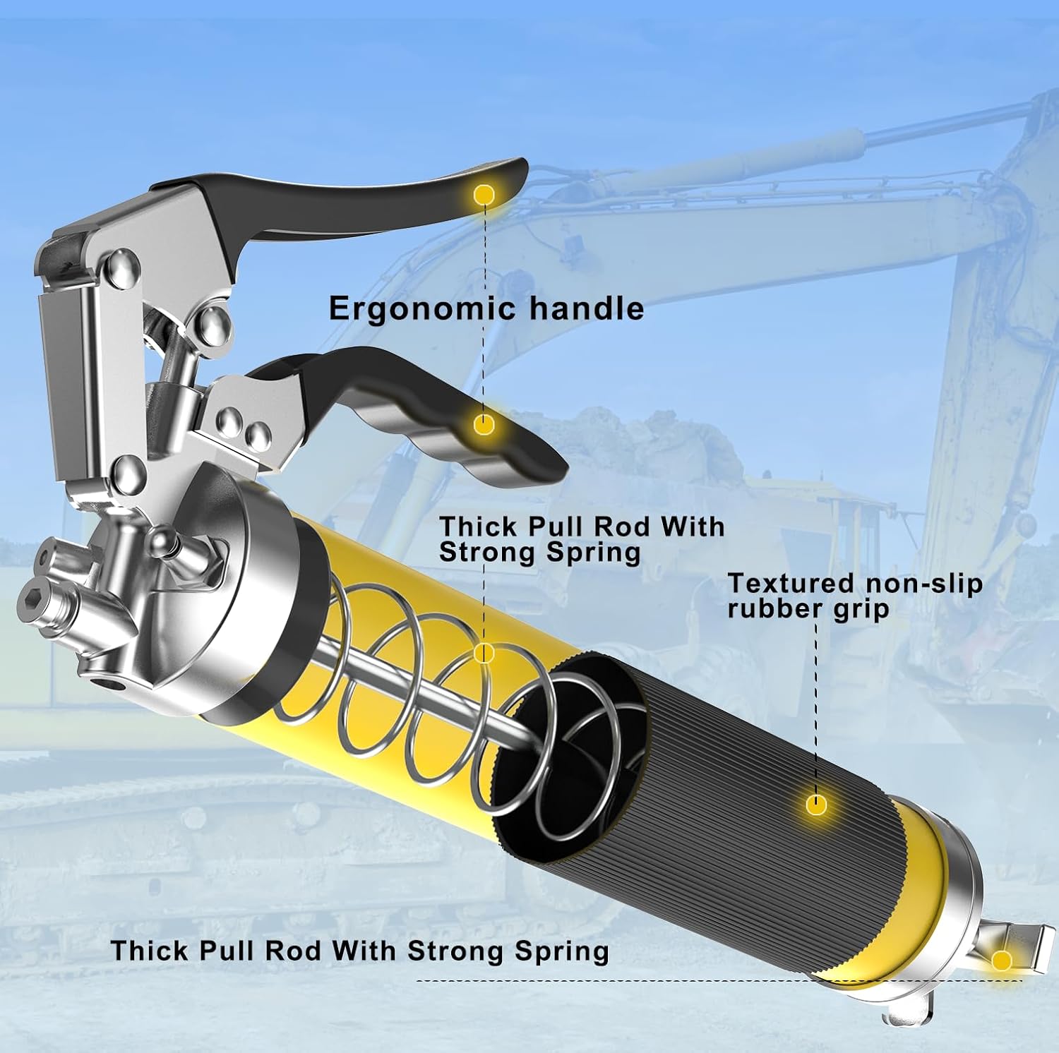 Detalle de CICZ Professional 8000 PSI Grease Gun Kit, 14 oz Pistol Grip