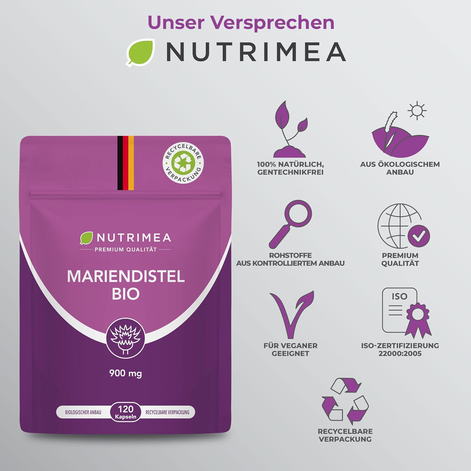 Detalle 2 de Nutrimea Mariendistel Bio Kapseln 900mg