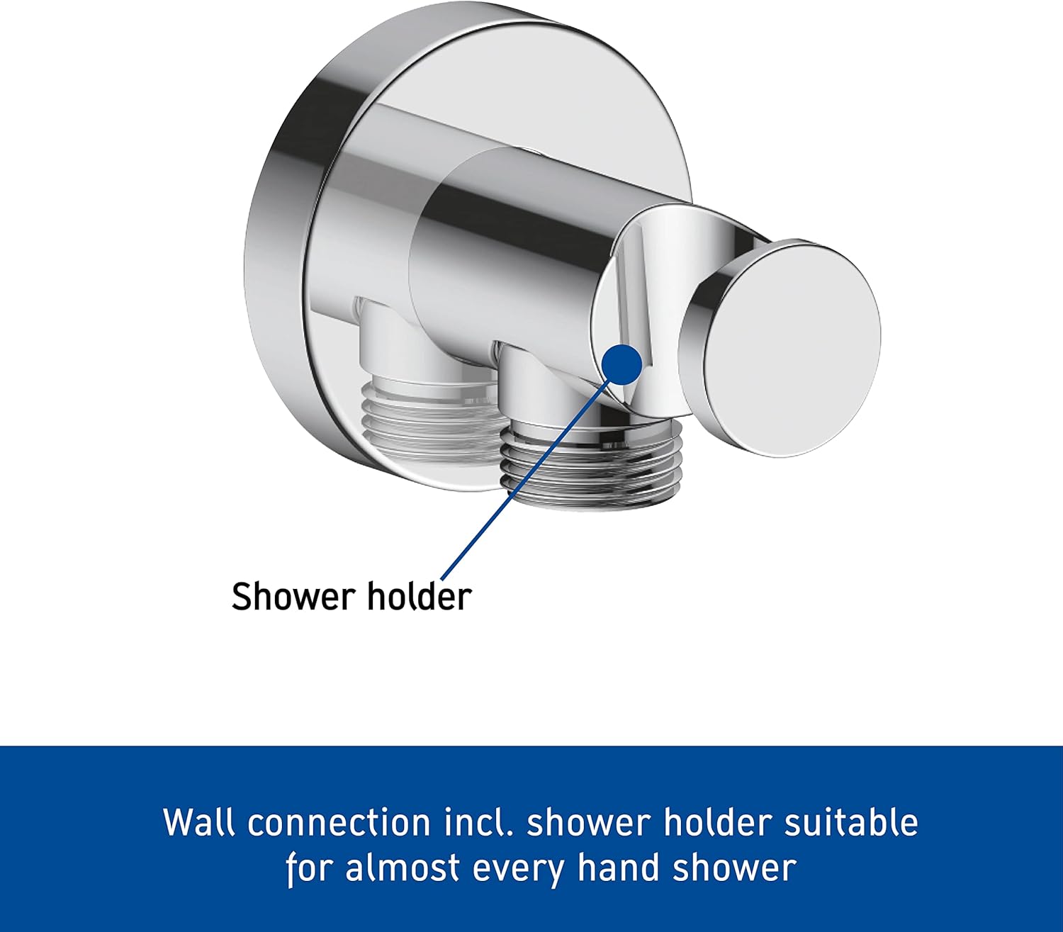 Thumbnail 1 de Duravit Coude de raccordement mural universel chromé avec support de douche inclus