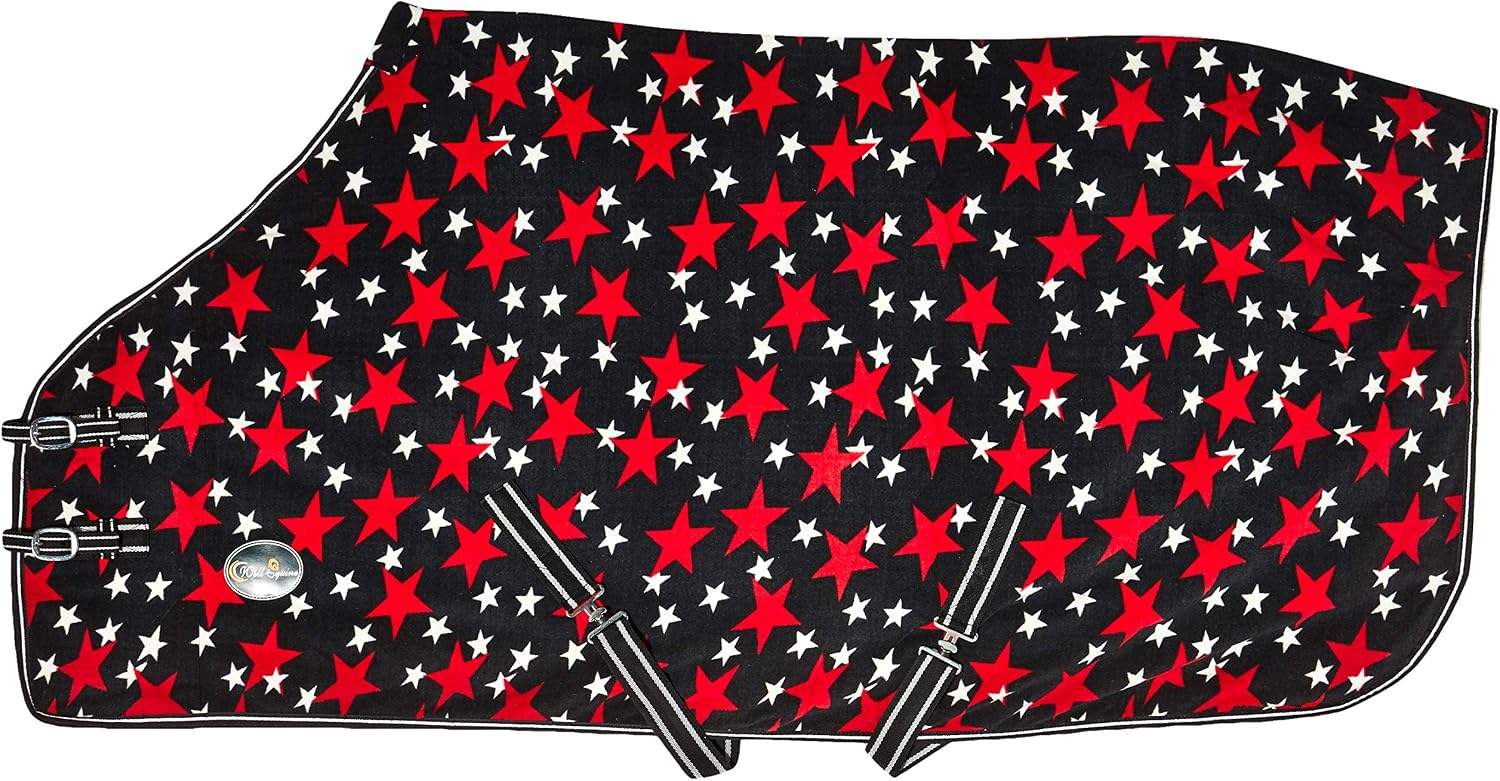 Detalle de New Horse Fleece Rug: Red Show/Travel Stable Cooler for Cob/Pony/Shetland Mini (3'6"–6'9")
