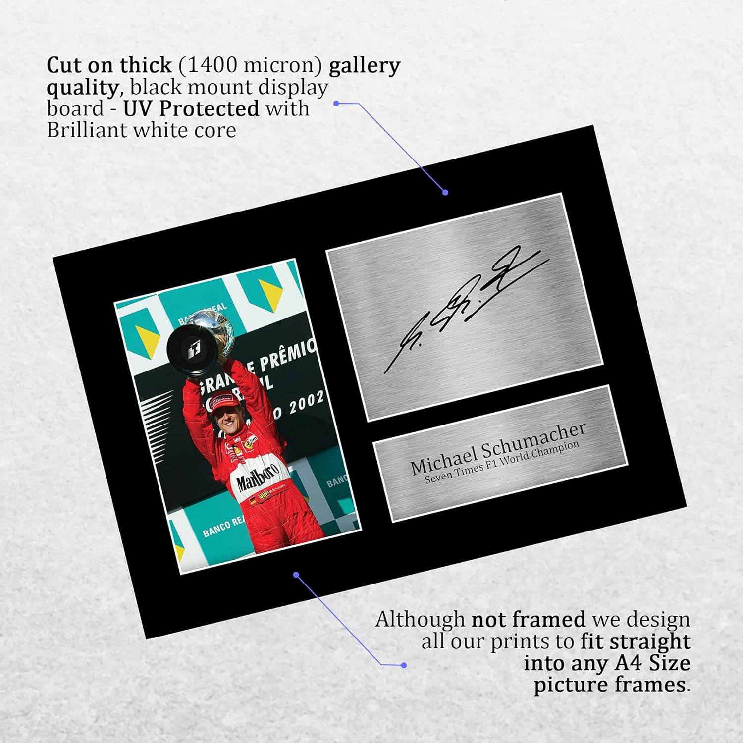 Thumbnail 2 de HWC Trading Michael Schumacher Gift Signed A4 Printed Autograph F1 Photo Display