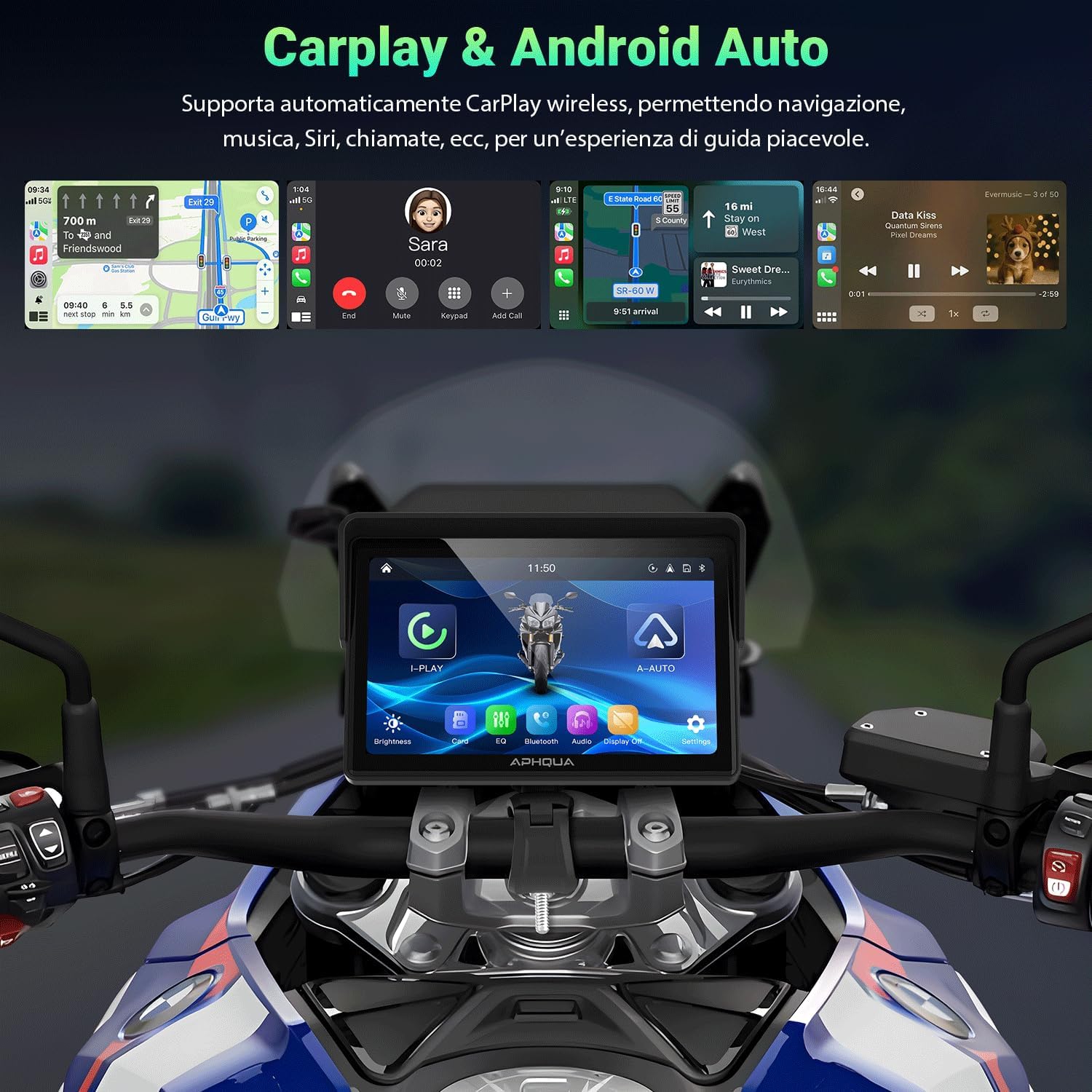 Detalle de Schermo Moto A522 5" CarPlay wireless
