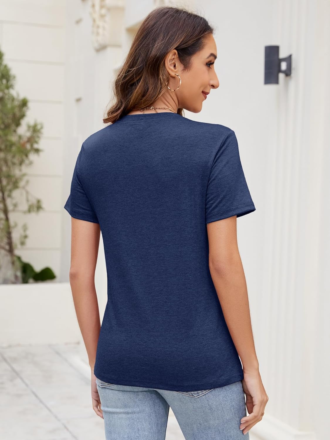 Thumbnail 3 de YGOODM Damen T-Shirt im 3er-Pack mit V-Ausschnitt – Kurzarm Basic für den Sommer