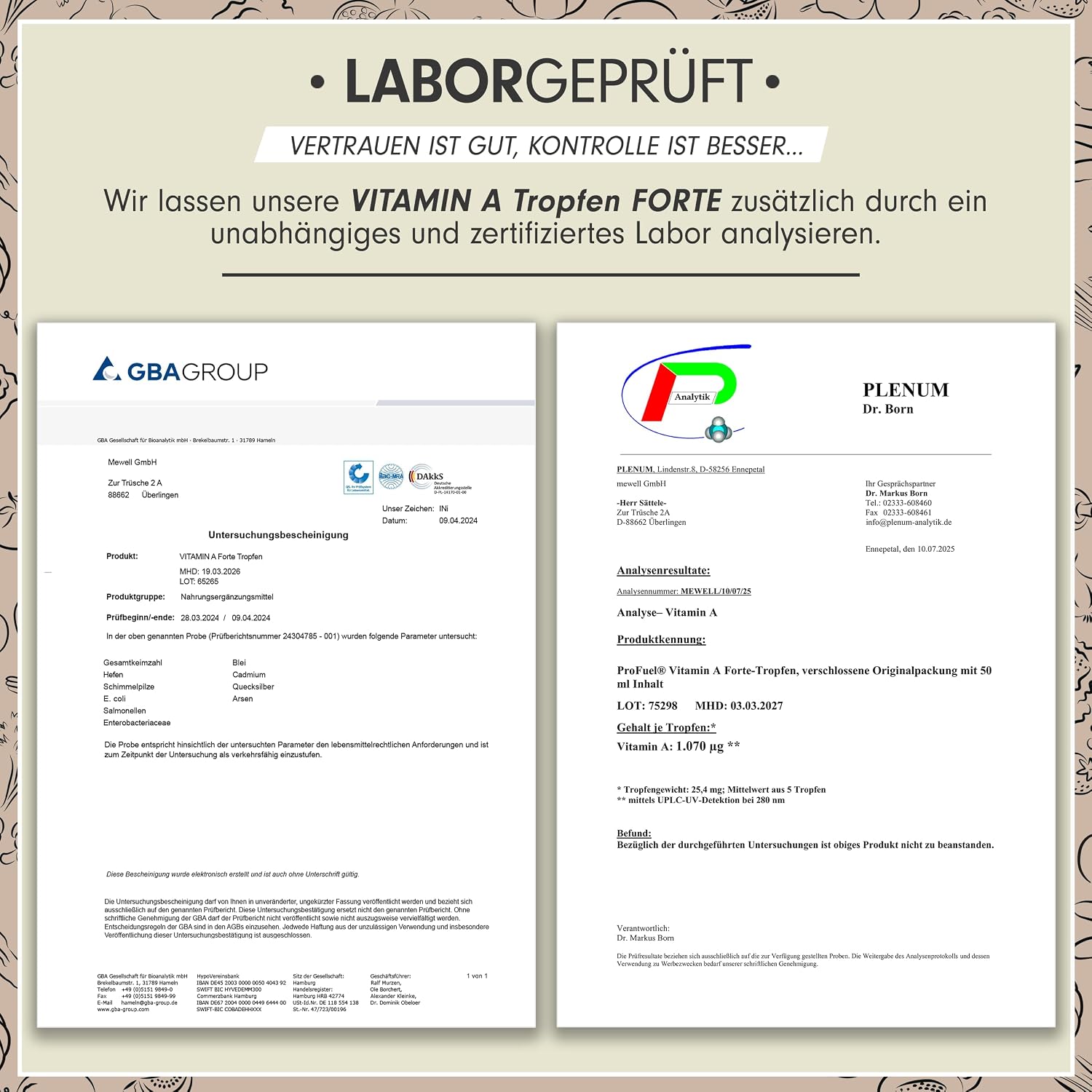 Detalle 1 de Vitamin A Tropfen FORTE 1000 µg, 1800 Tropfen