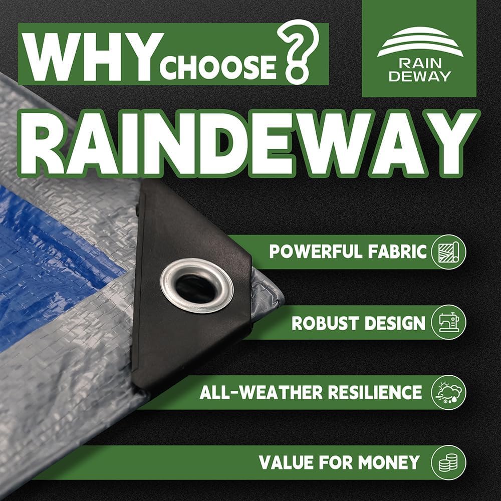 Thumbnail 1 de RAINDEWAY 30x40 ft Waterproof Tarp 5.5 mil 🏕