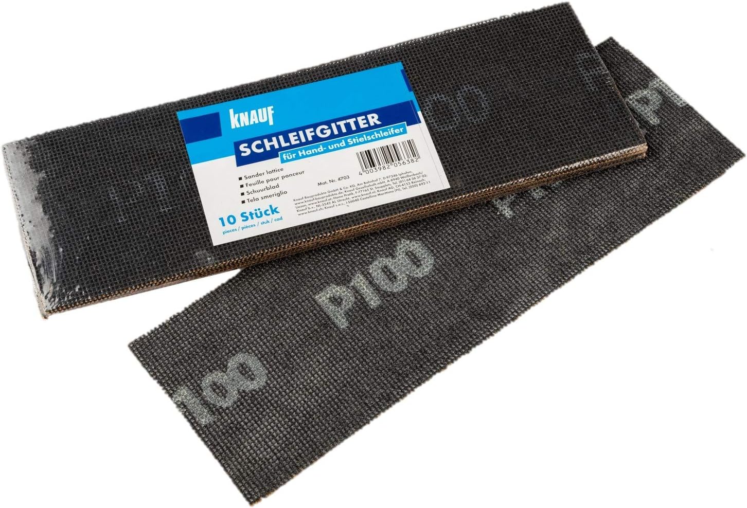 Pomello 4703 grata abrasiva per levigatrice a mano (colore nero) – set di 10 griglie di ricambio
