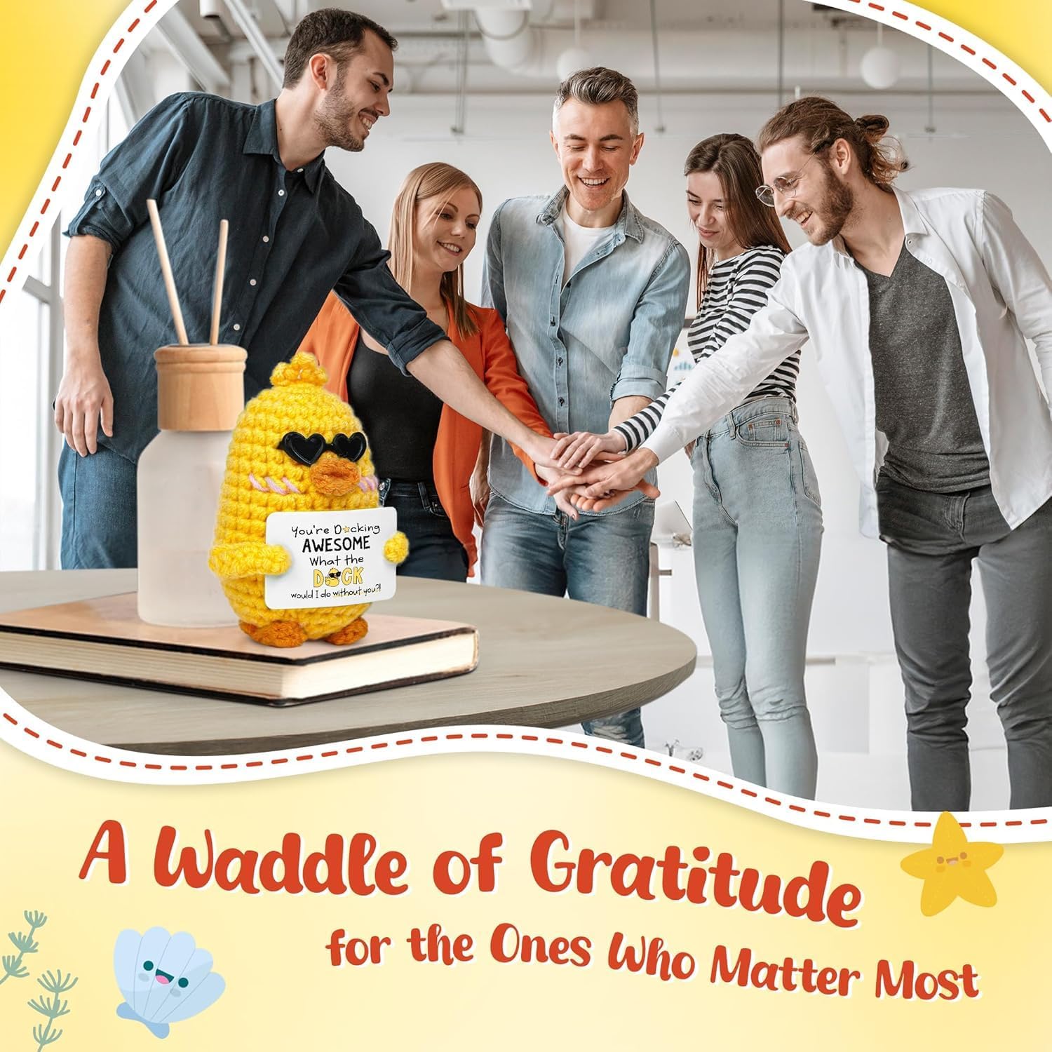 Thumbnail 4 de ALUNME Crochet Duck Gifts – “You Are Awesome” positive duck for Father’s Day, thank you & farewell