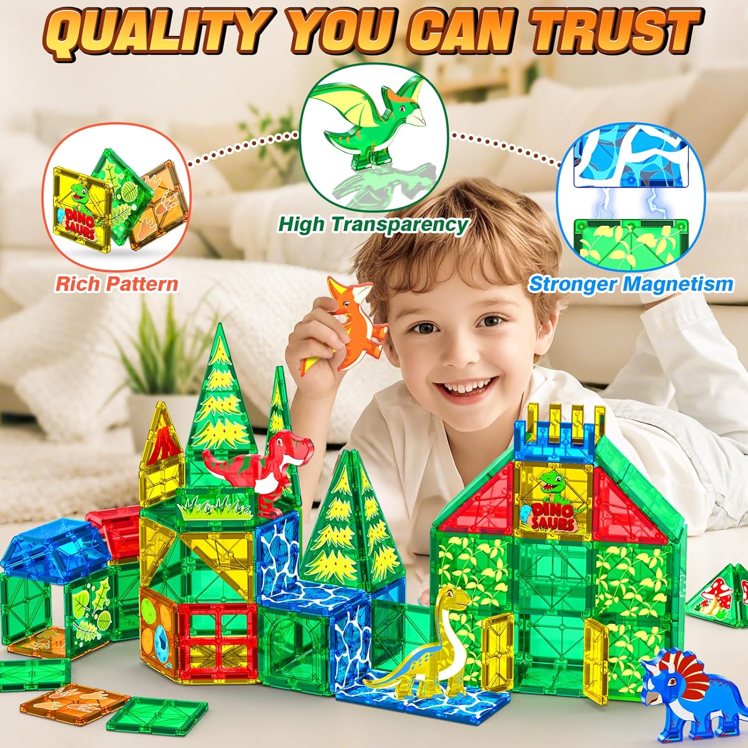 Thumbnail 2 de Magnetic Tiles Dinosaur World 3+ magnetic blocks 🧩