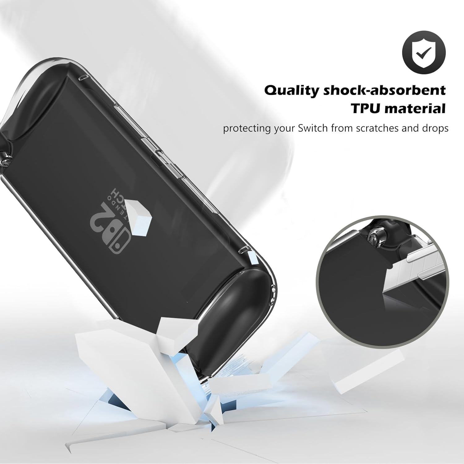 Detalle de ProCase Protective Case for Nintendo Switch 2 2025 — Ergonomic, Clear TPU Slim Case