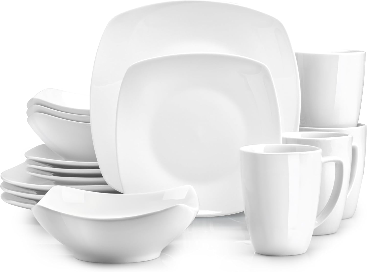 Detalle de Zulay Kitchen Porcelain Dinnerware Set, 16-Piece