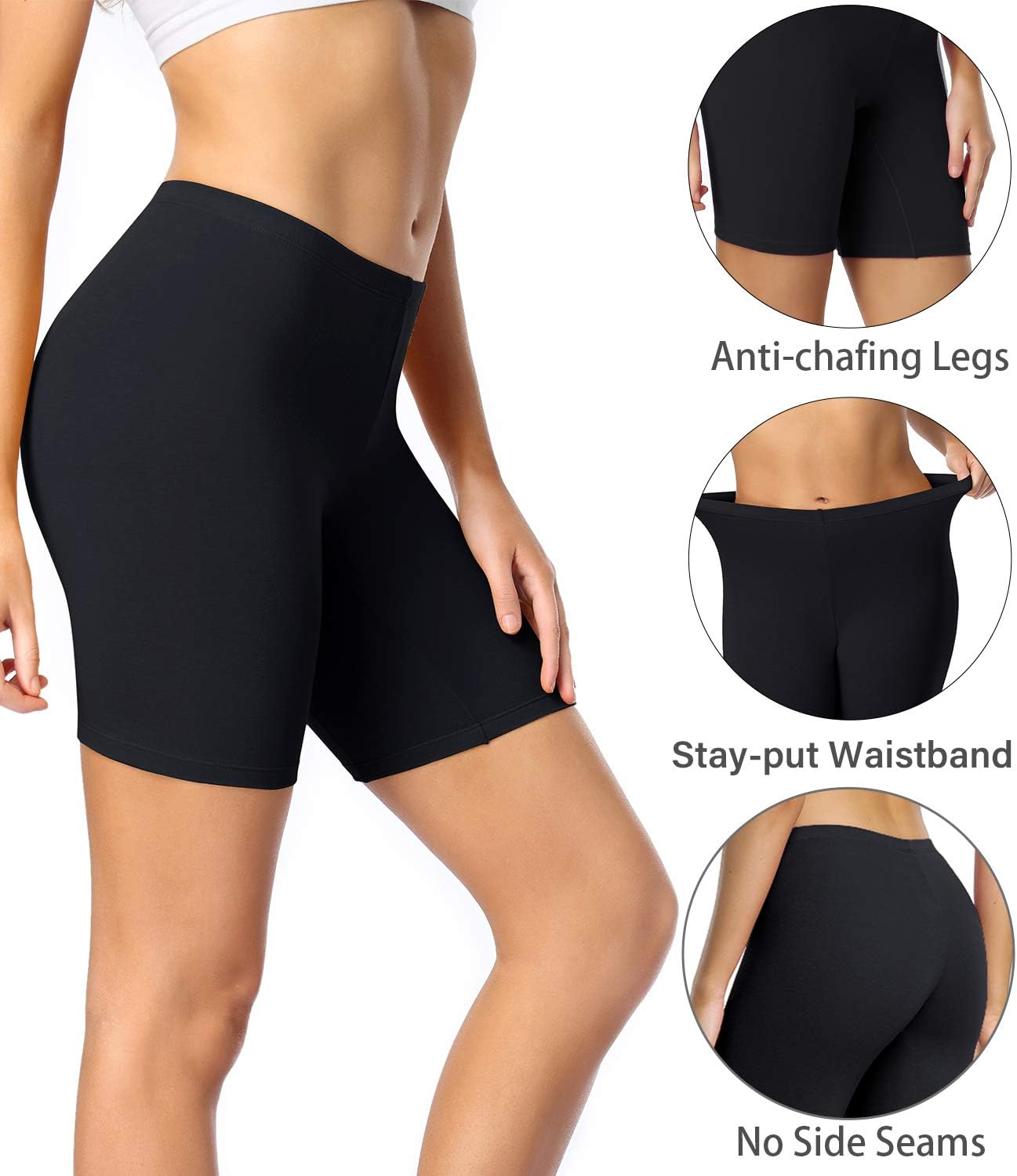 Thumbnail 2 de wirarpa Women's Cotton Boy Shorts Underwear: Anti-Chafing Soft Biker Shorts, 4 Pack