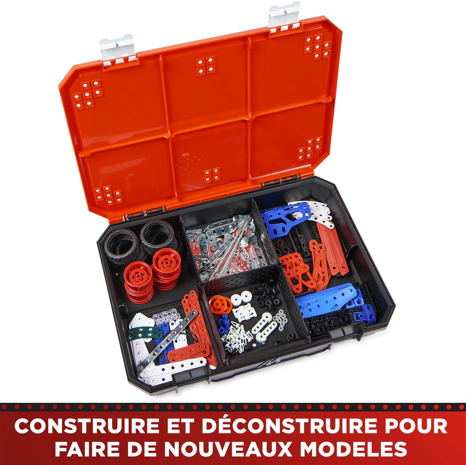 Detalle de BANDAI Meccano Mallette de Construction – Coffret 5 en 1 (437 pièces) pour véhicules, robot et Tour Eiffel