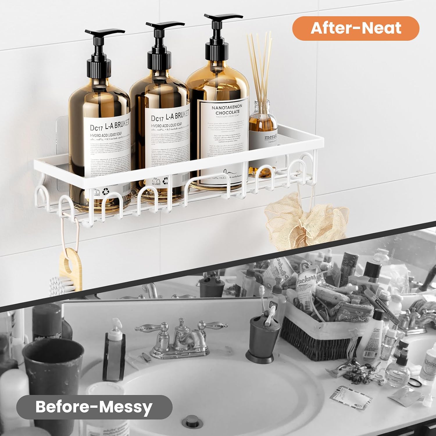 Thumbnail 6 de Deyhoc 5 Pack Rustproof Stainless Steel Shower Caddy with Adhesive - No Drilling